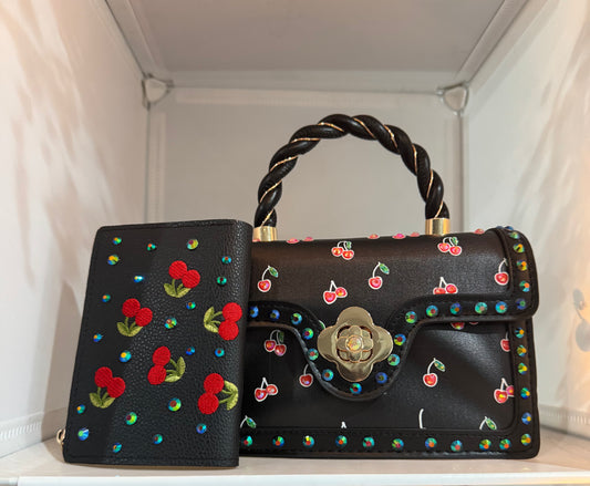 *Pre-order* Black Cherry Sparkle Purse and wallet