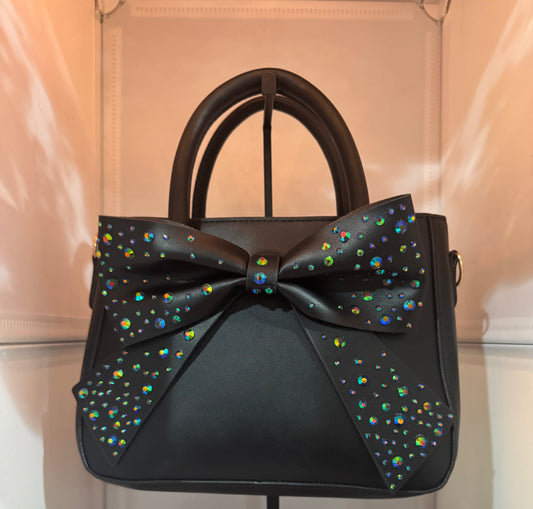 *Pre-order* Black Custom Bow Glam Purse